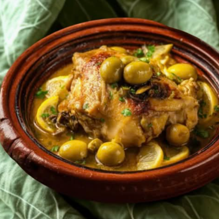 Tajine de Poulet aux Citrons Confits et Olives