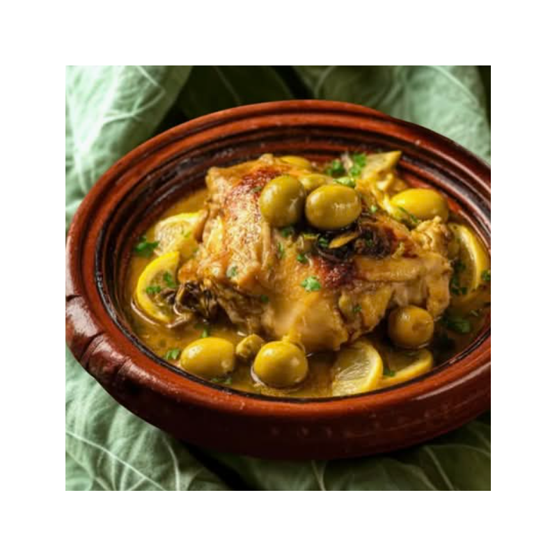 Tajine de Poulet aux Citrons Confits et Olives